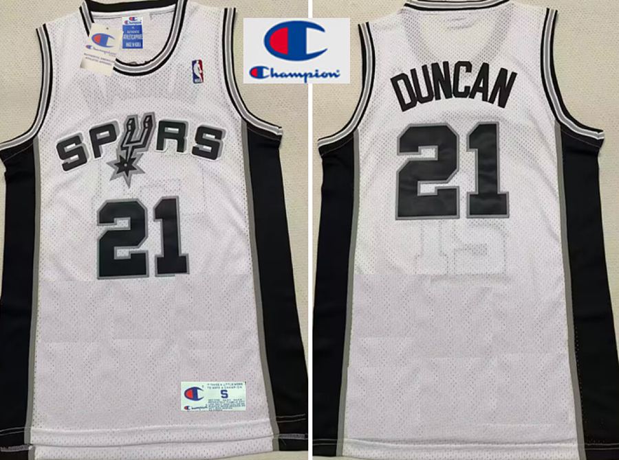 Spurs Tim Duncan White Jersey