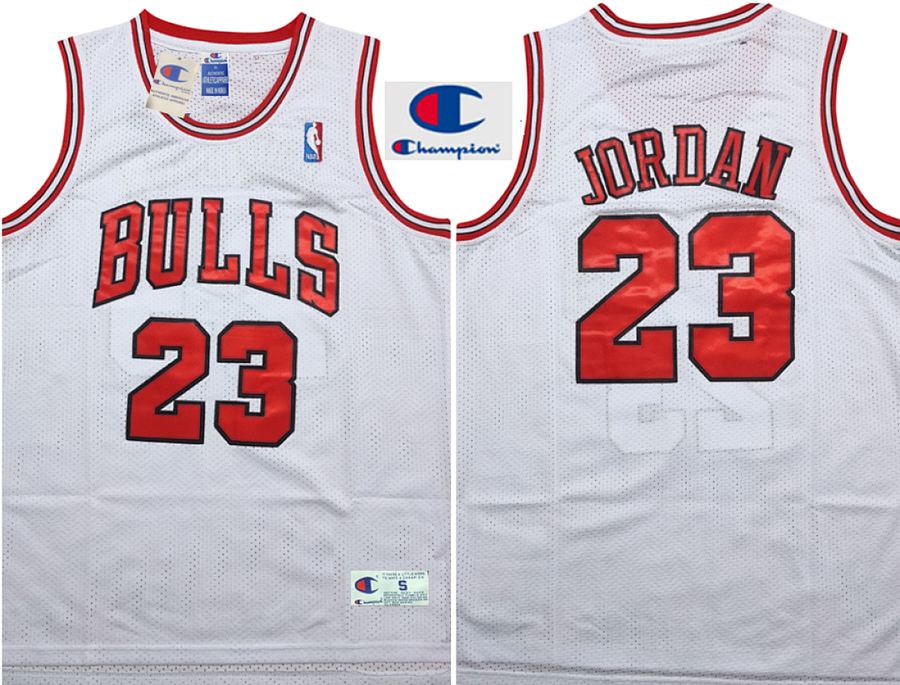 Bulls #23 Michael Jordan White Retro Jersey