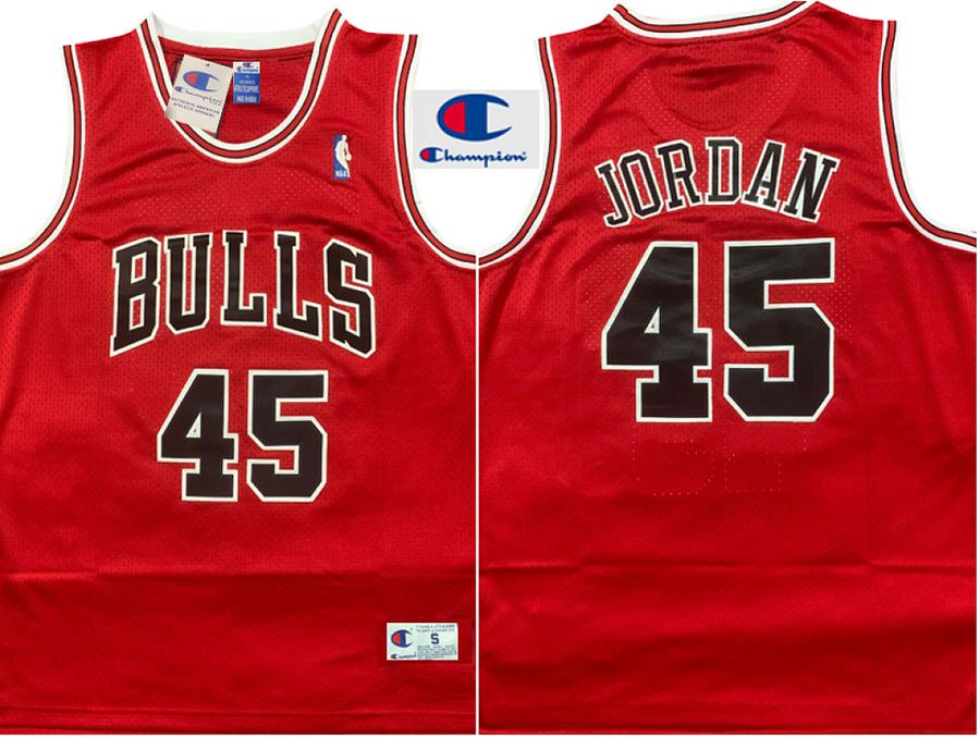 Bulls #45 Michael Jordan Red Retro Jersey