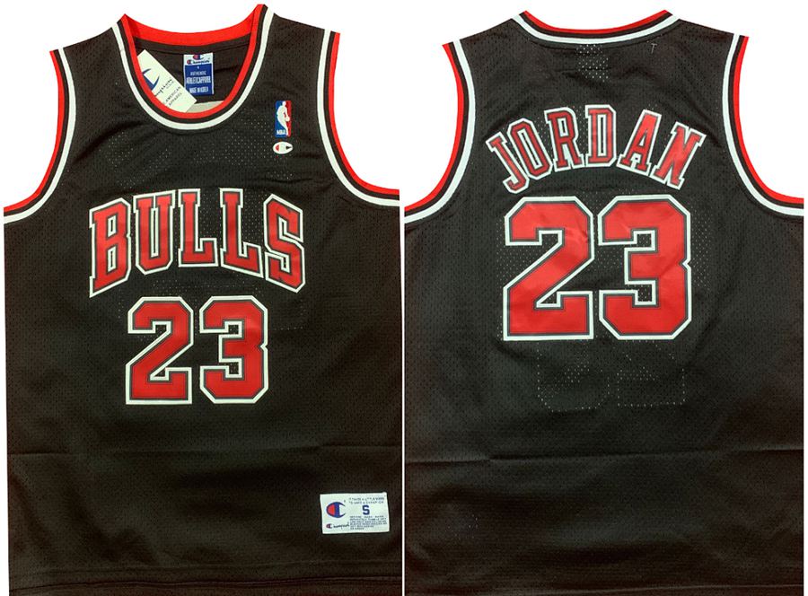 Bulls #23 Michael Jordan Black Retro Jersey