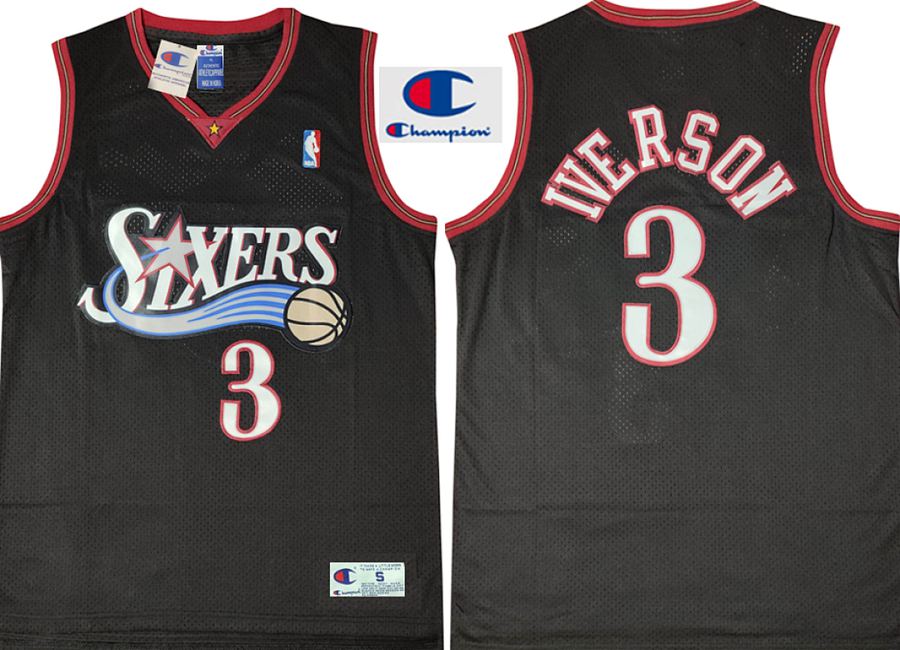 76ers Allen Iverson Black Jersey