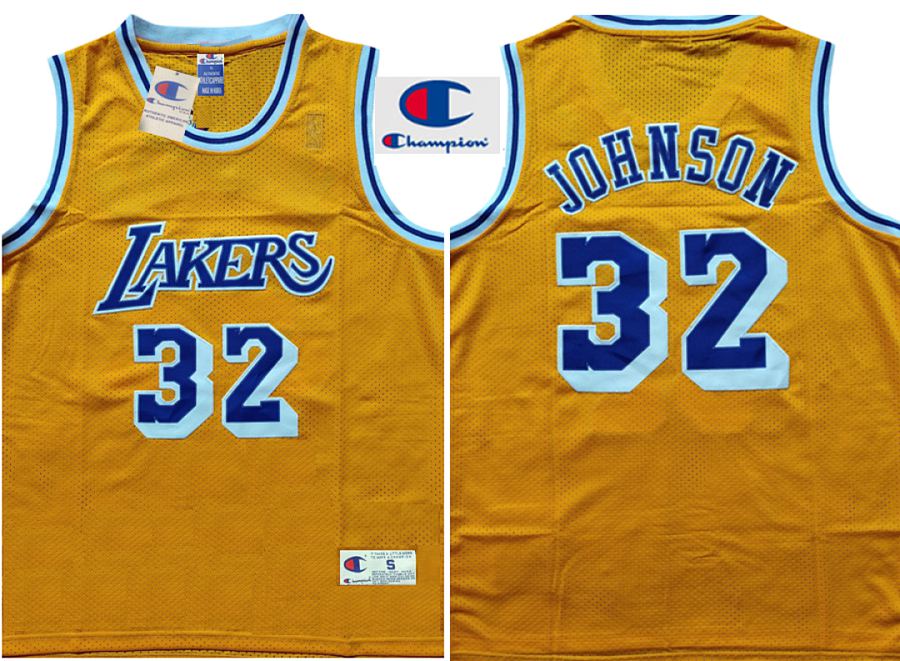 Lakers Magic Johnson Yellow Jersey