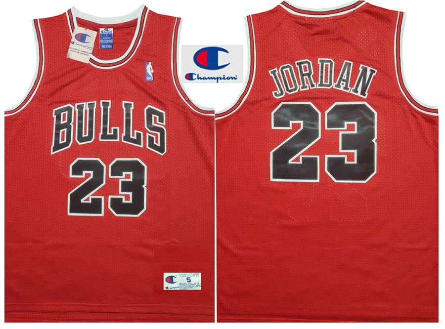 Bulls #23 Michael Jordan Red Retro Jersey