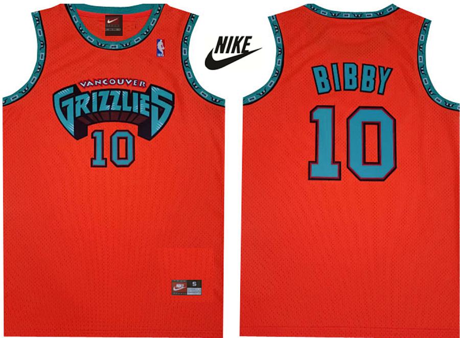 Grizzlies #10 Mike Bibby Orange Retro Jersey
