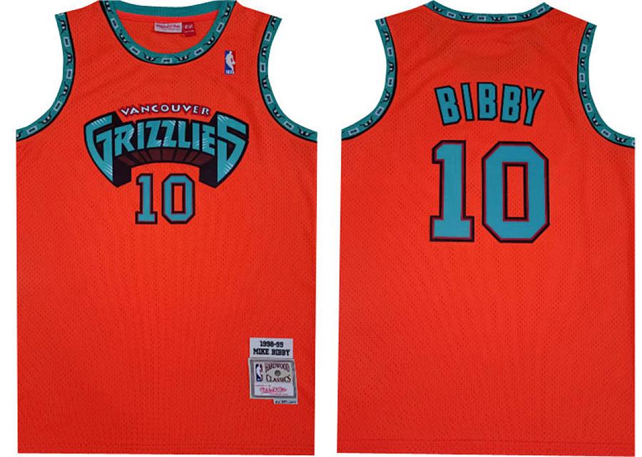 Grizzlies #10 Mike Bibby Orange Retro Jersey