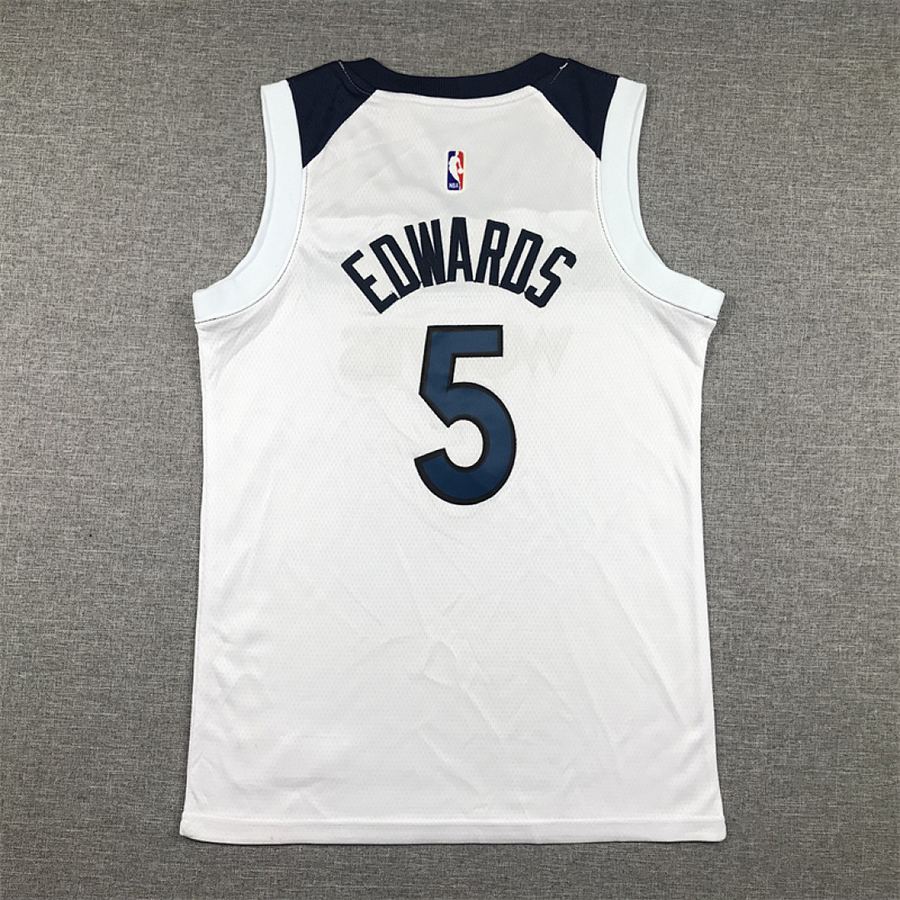 Timberwolves #5 White Kids Jersey