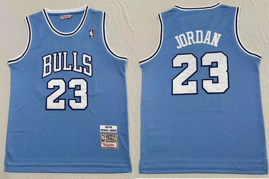 Bulls #23 Michael Jordan Light Blue Jersey