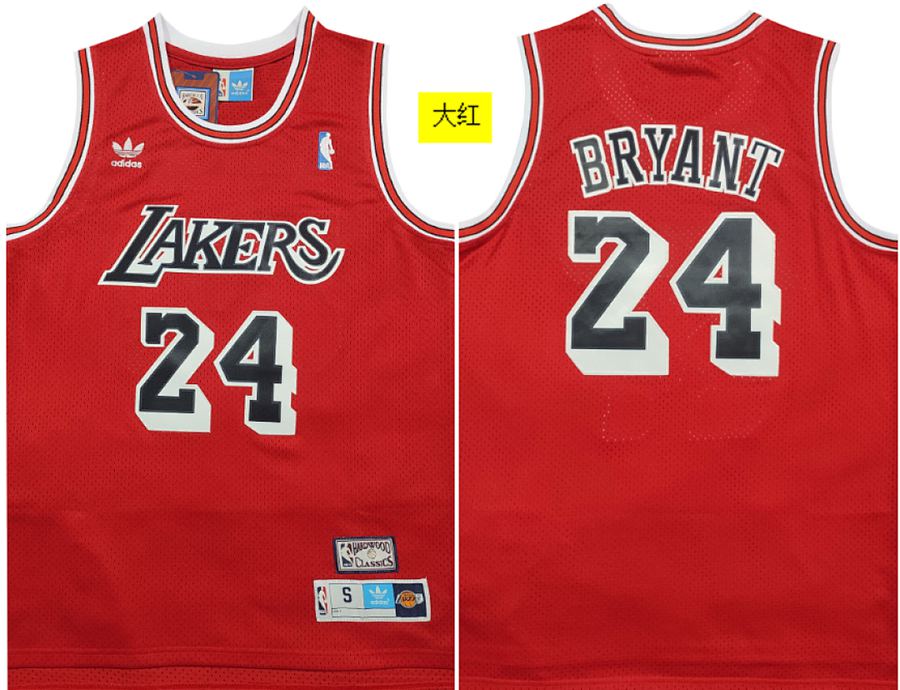 Lakers #24 Kobe Bryant Red Retro Jersey