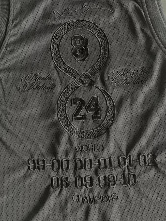 Lakers Kobe Bryant Black Embroidered Jersey