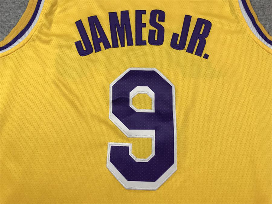 Lakers #9 Yellow Crew Neck Jersey