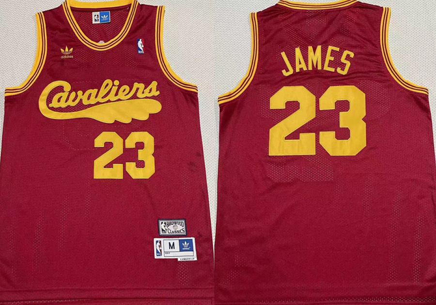 Cavaliers LeBron James Wine Red Retro Jersey