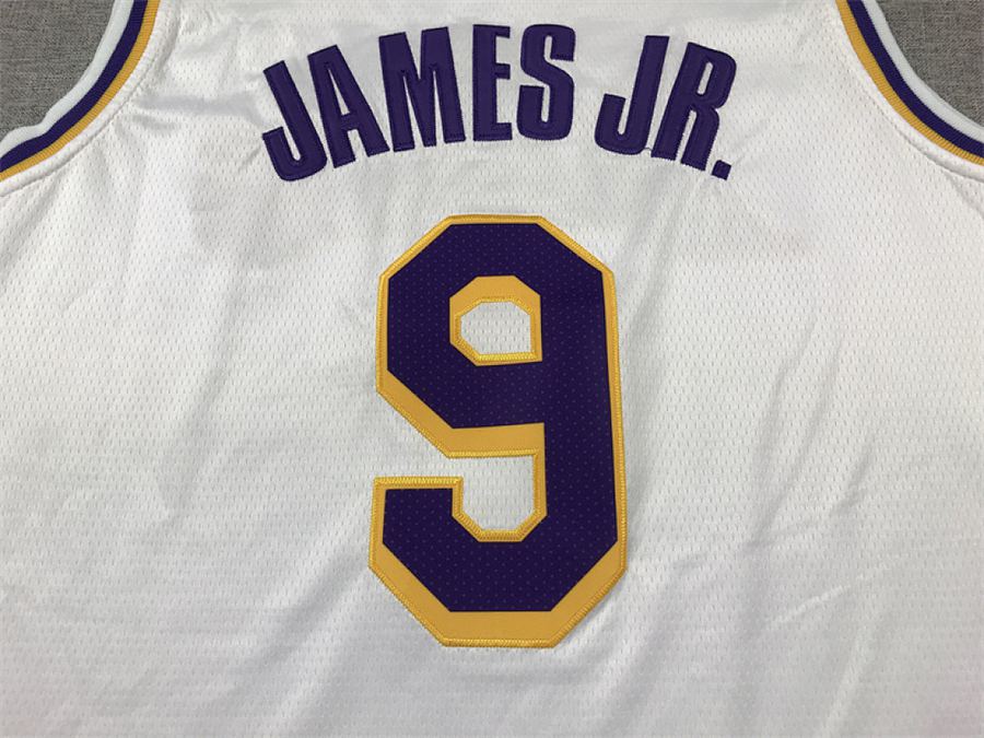 Lakers #9 White Crew Neck Jersey