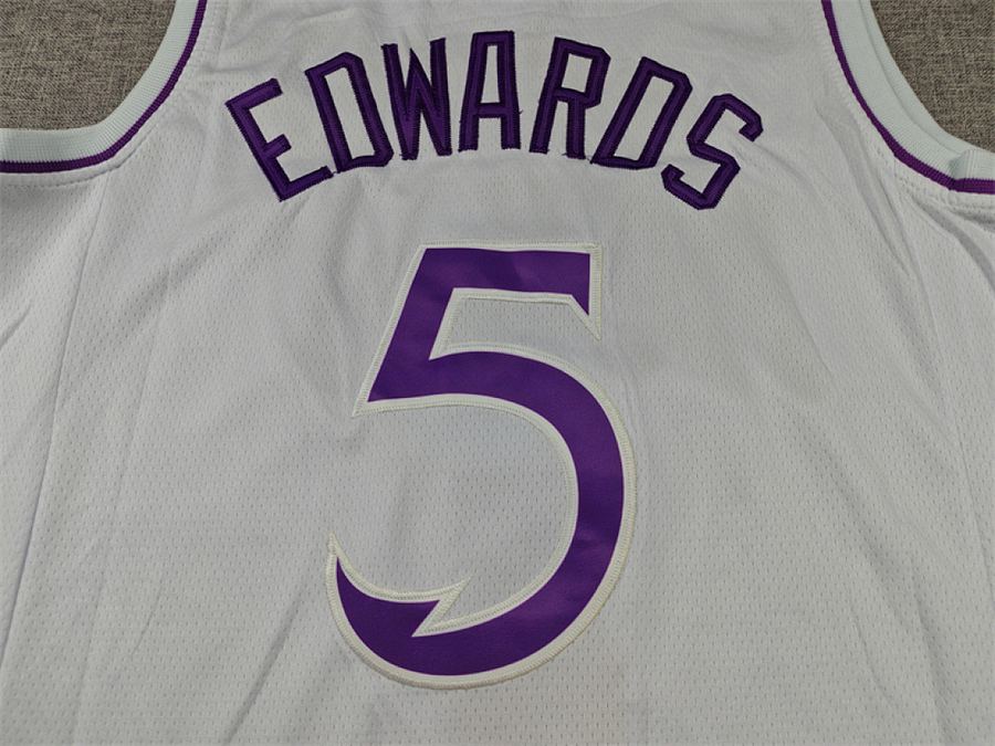 Timberwolves #5 White Jersey