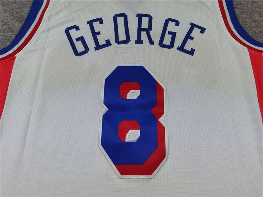76ers #8 White Jersey