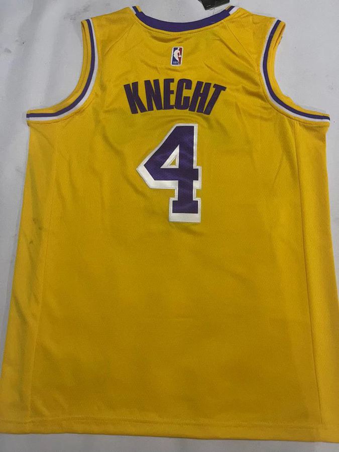 Lakers #4 Yellow Nike Jersey