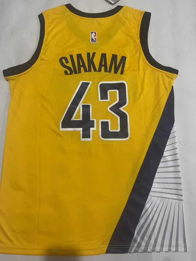 Pacers #43 Michael Jordan Yellow Jersey