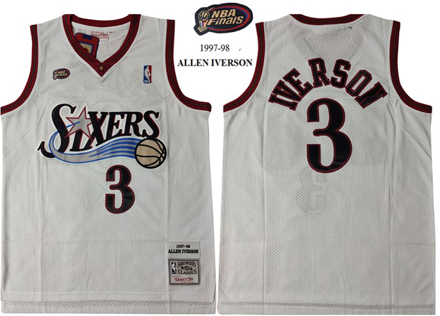 76ers Allen Iverson White Jersey