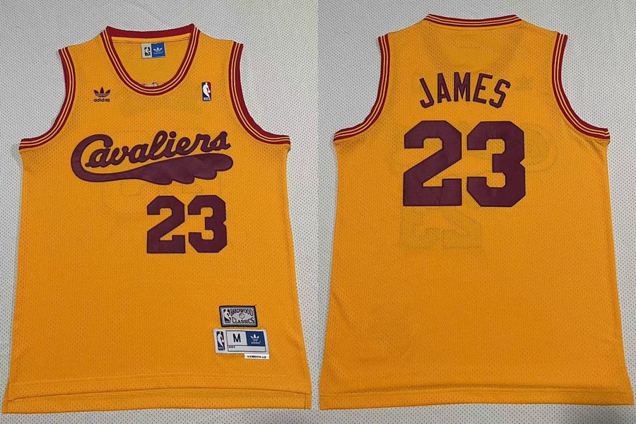 Cavaliers LeBron James Yellow Retro Jersey
