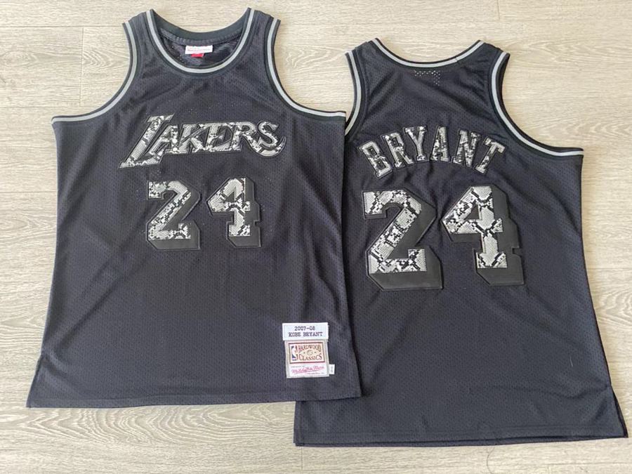 Lakers #24 Kobe Bryant Black Embroidered Jersey