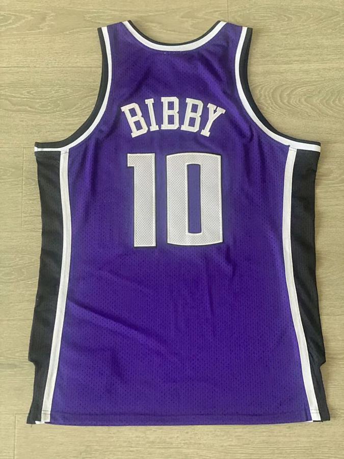 Kings #10 Mike Bibby Purple Embroidered Jersey