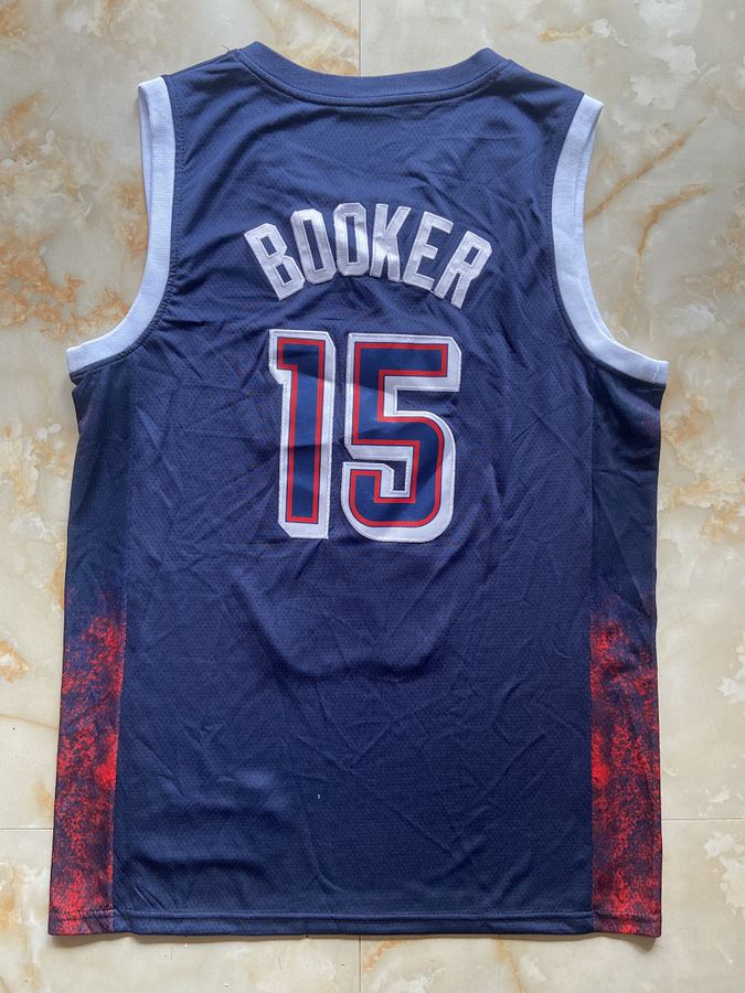 Team USA #15 Devin Booker Blue Jersey