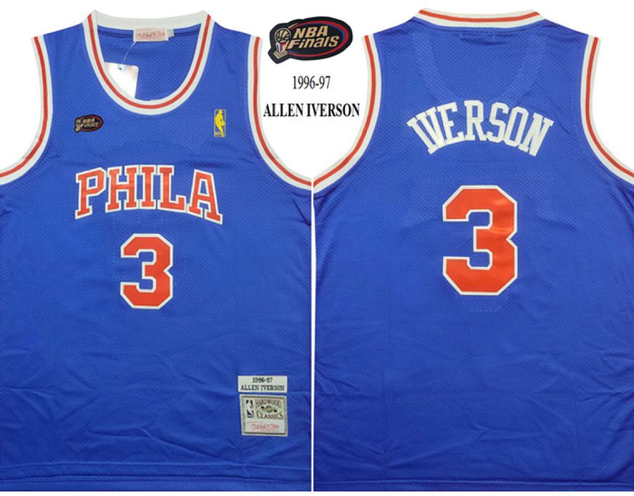 76ers Allen Iverson Blue Jersey