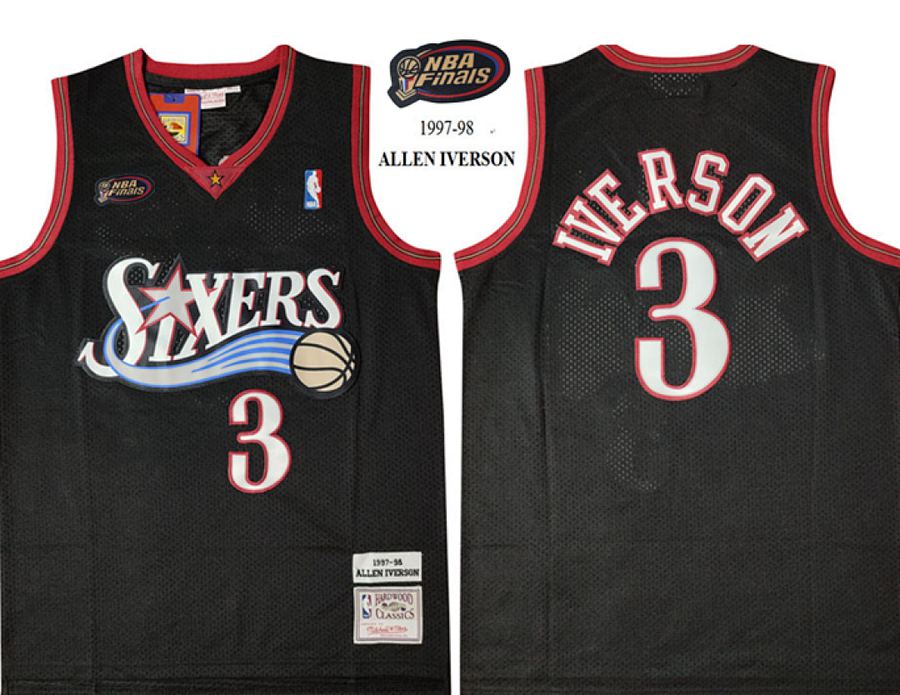 76ers Allen Iverson Black Jersey