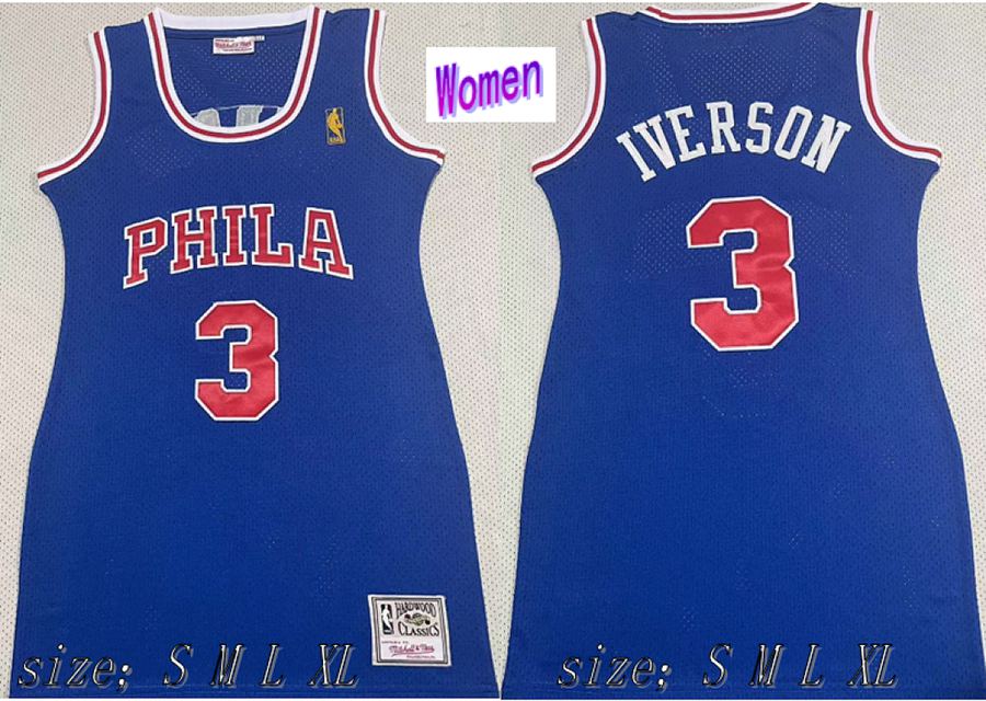 76ers Allen Iverson Blue Jersey