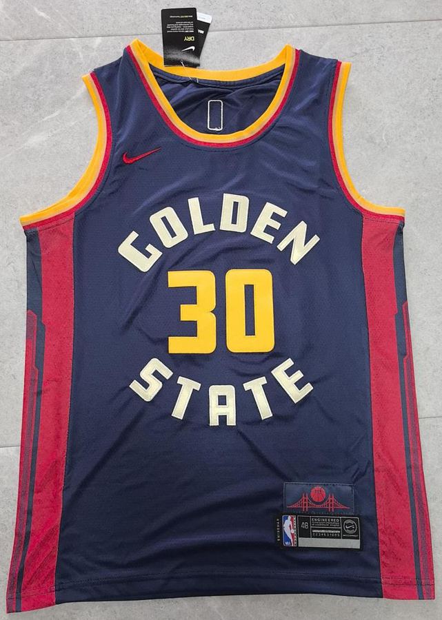 Warriors Stephen Curry Navy Blue City Edition Jersey