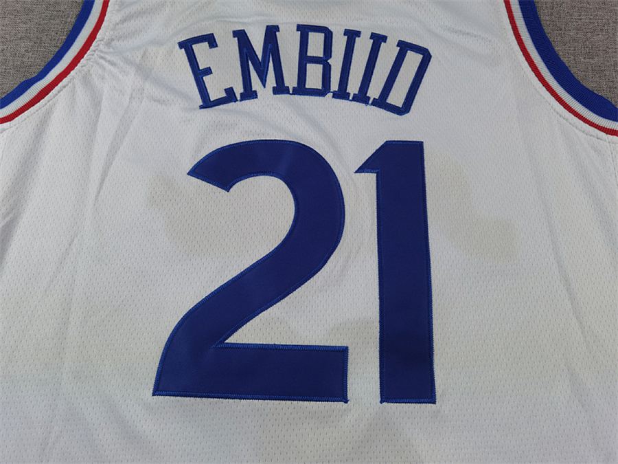 76ers #21 White City Edition Jersey