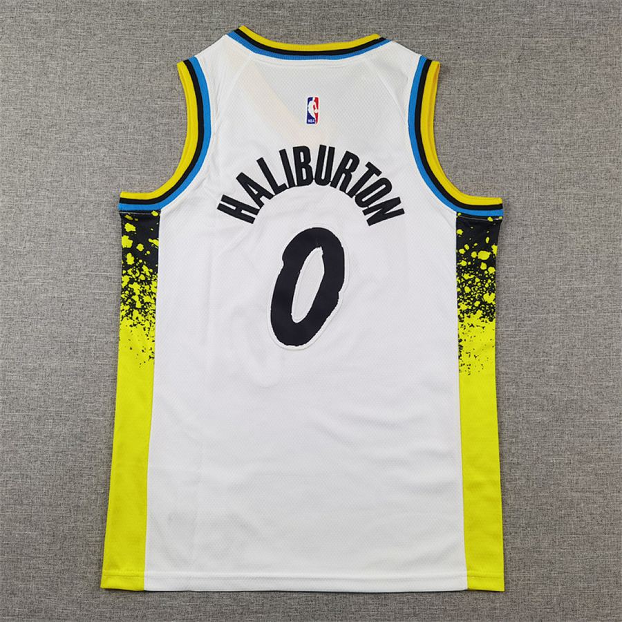 Pacers #0 White City Edition Kids Jersey