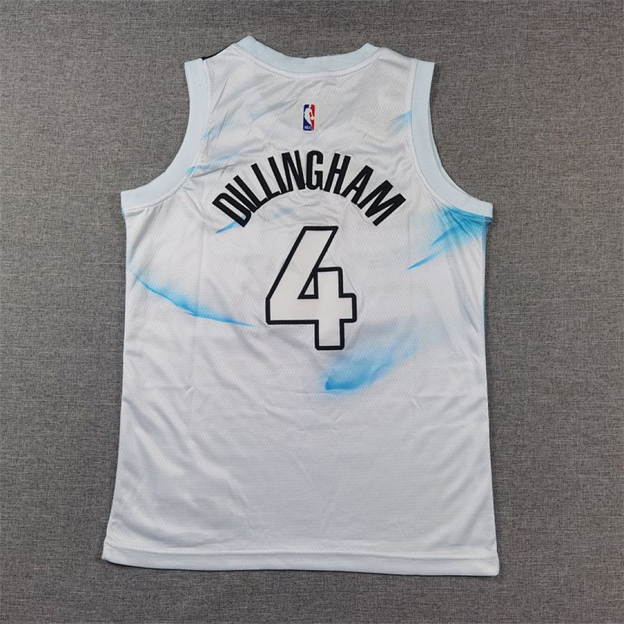 Timberwolves #4 White City Edition Kids Jersey