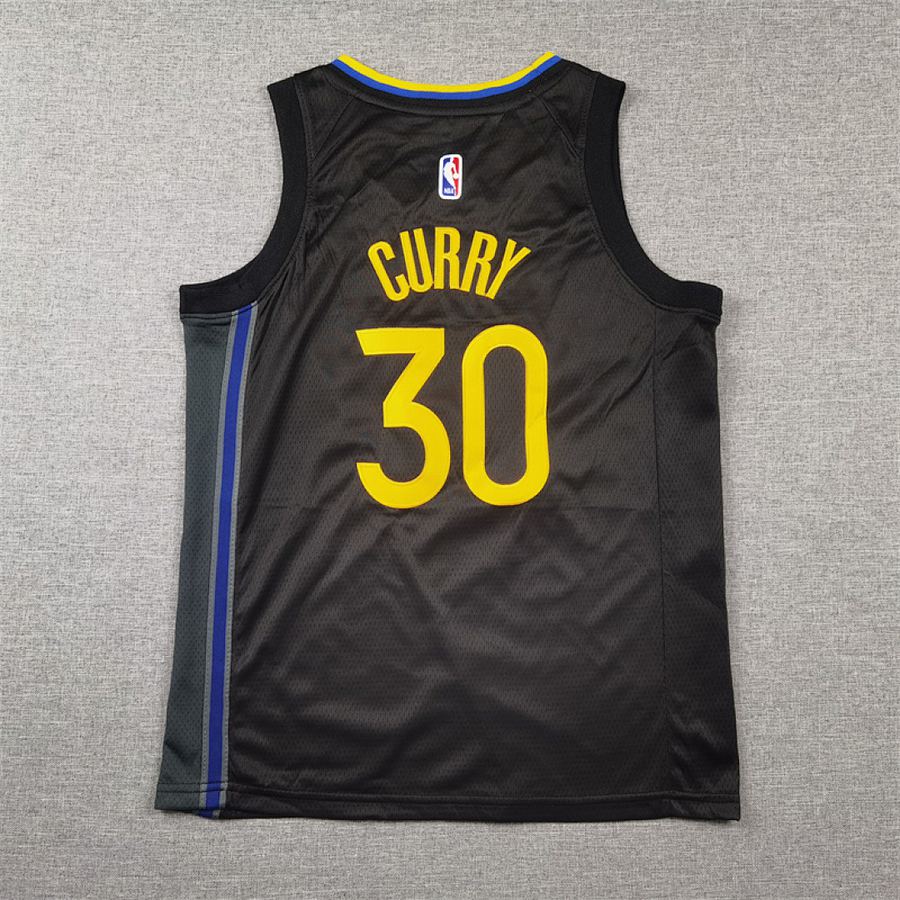 Warriors #30 Black Statement Kids Jersey