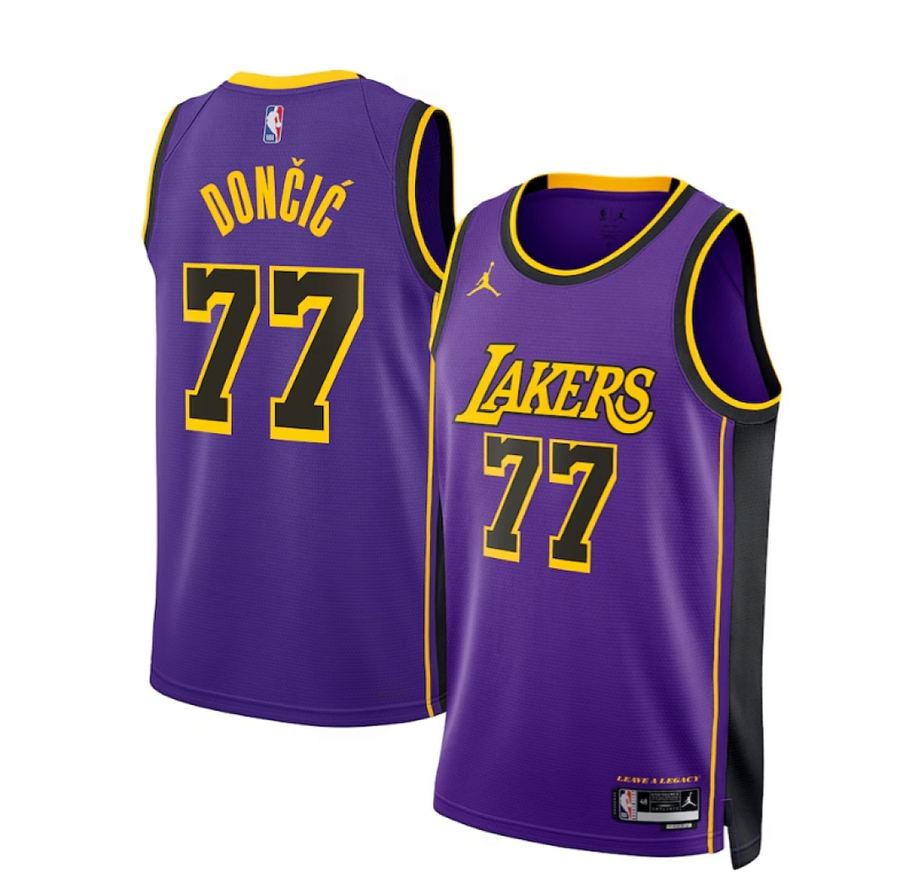 Lakers Luka Doncic Heat Pressed Jersey