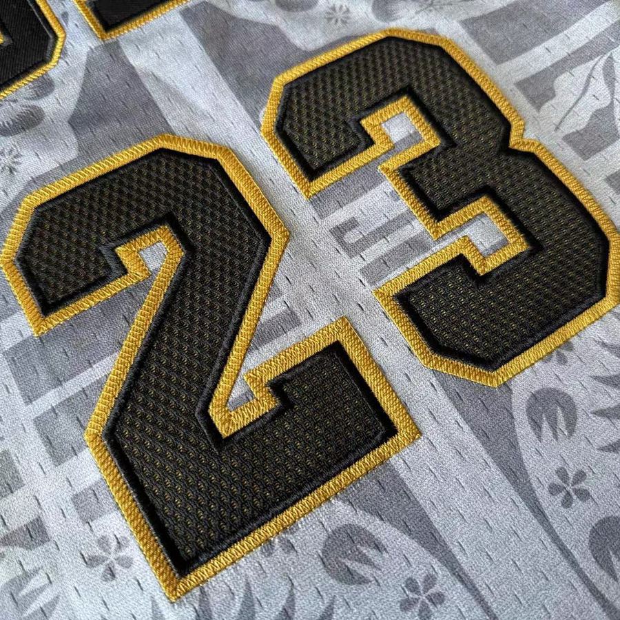 Bulls #23 Michael Jordan Gray Embroidered Jersey