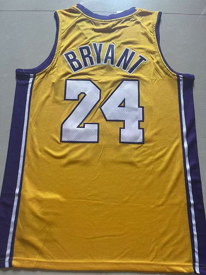 Lakers #24 Kobe Bryant Yellow Jersey
