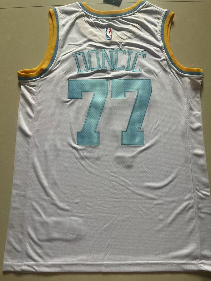 Lakers #77 Luka Doncic White Jersey