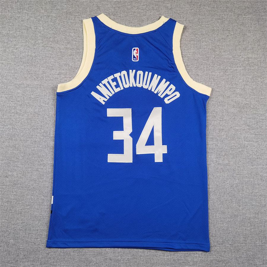 Bucks #34 Blue City Edition Kids Jersey