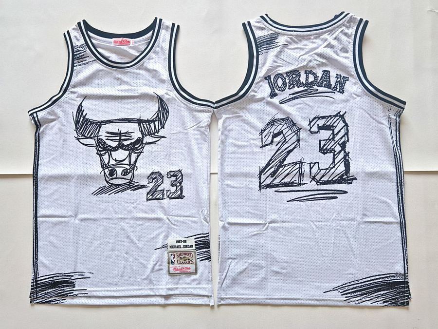 Bulls #23 White Jersey