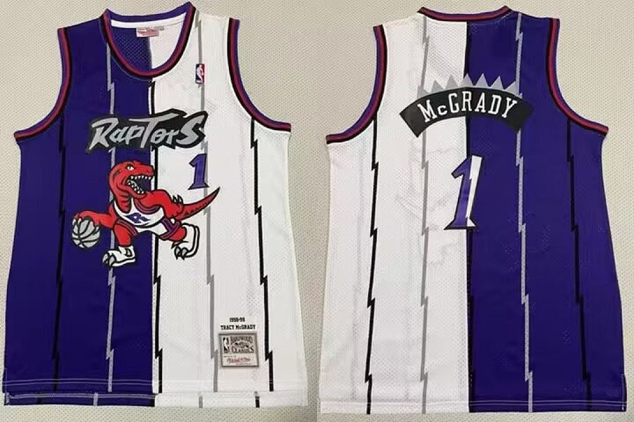 Raptors Tracy McGrady White Embroidered Jersey