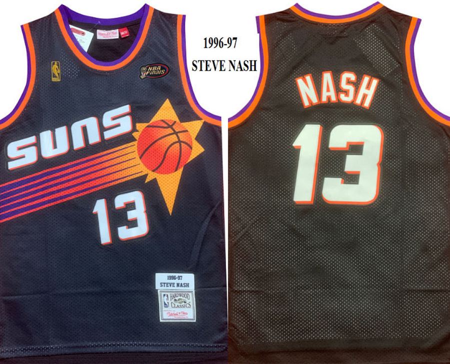 Suns #13 Steve Nash Black Retro Jersey