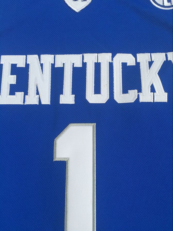 Kentucky Wildcats #1 Devin Booker Blue Embroidered Jersey