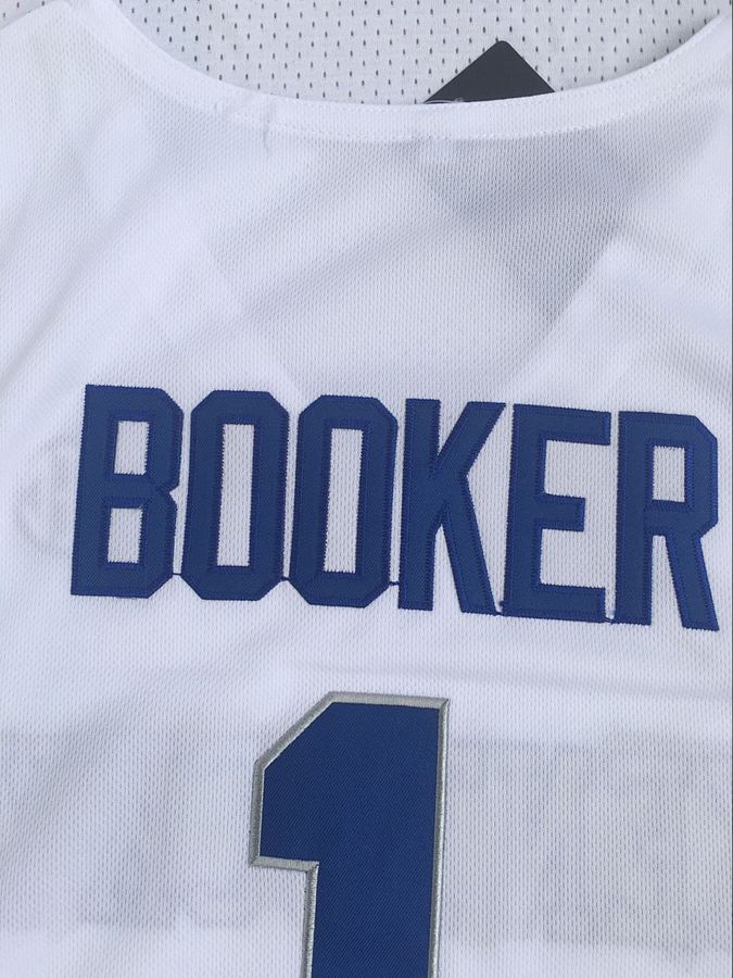 Kentucky Wildcats #1 Devin Booker White Embroidered Jersey