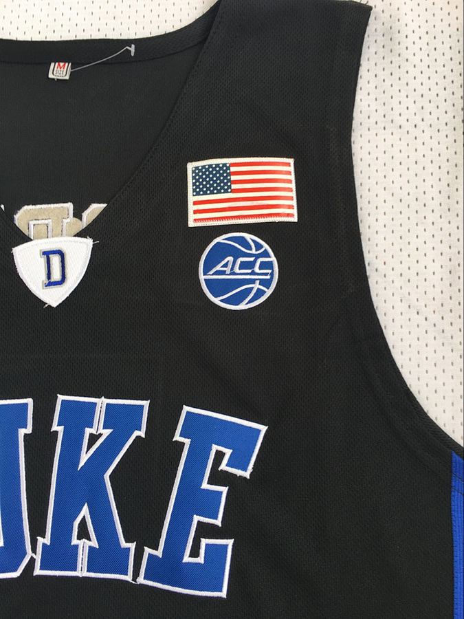 Duke Blue Devils #5 RJ Barrett Black Embroidered Jersey