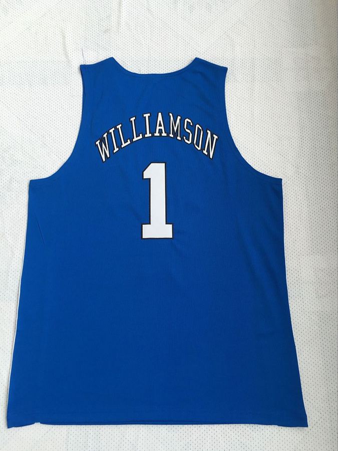 Duke Blue Devils #1 Zion Williamson Blue Embroidered Jersey