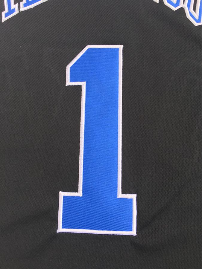 Duke Blue Devils #1 Zion Williamson Black Embroidered Jersey
