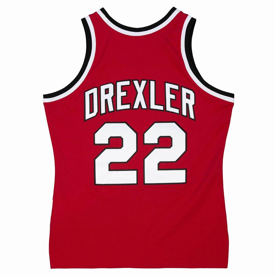 Trail Blazers #22 Donovan Mitchell Red Retro Jersey