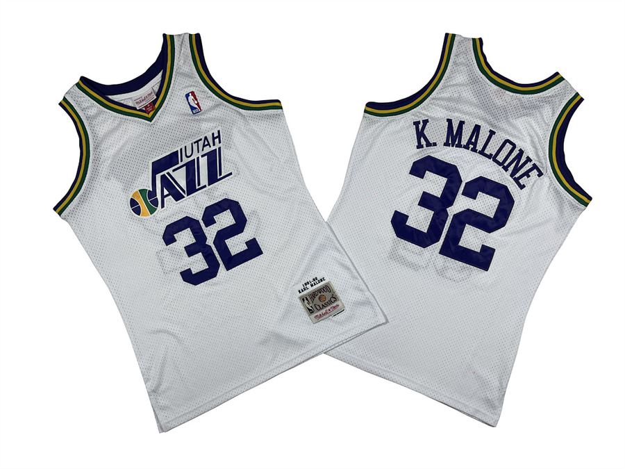 Jazz #32 Donovan Mitchell White Retro Jersey