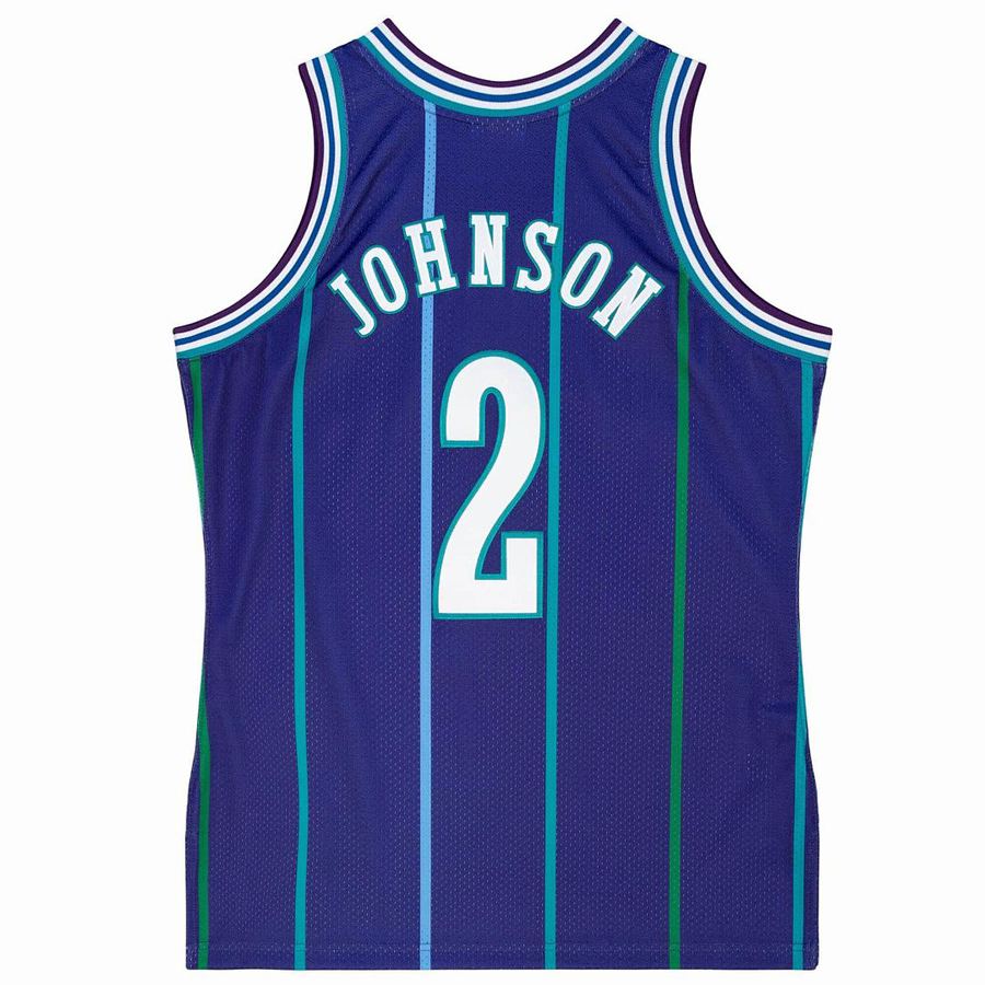 Hornets #2 Donovan Mitchell Purple Retro Jersey