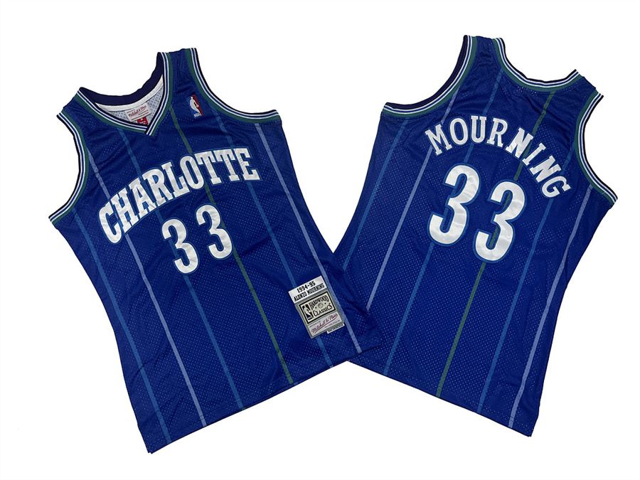 Hornets #33 Donovan Mitchell Purple Retro Jersey